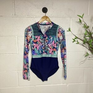 Girls' Athleta Long Sleeve Floral One-Piece Swimsuit | NWOT